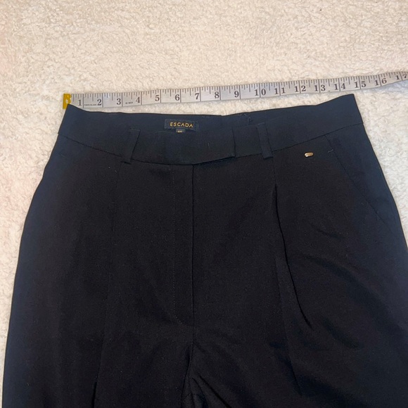 Escada Tirnea Black‎ Virgin Wool Straight Pants Size 40 / 10 - Picture 3 of 16